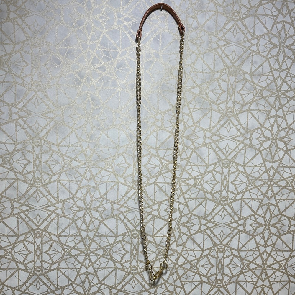 Valentina Gold Chain with Brown Leather Handle - Picture 5 of 6